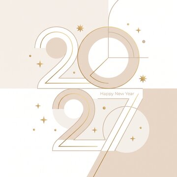 modern minimalist Happy New Year 2027 greeting design