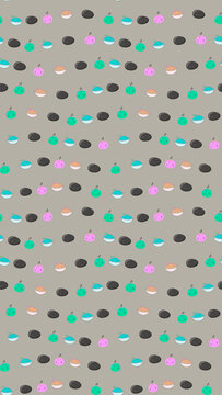 Cute food and character seamless pattern