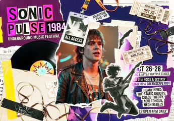 Music Festival Poster Collage Effect