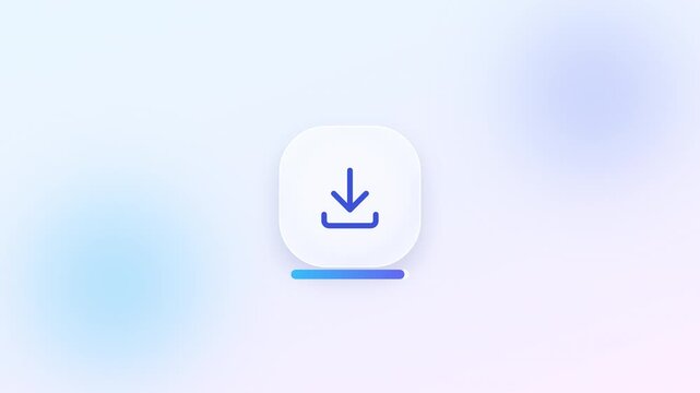 Download arrow icon floating on soft pastel gradient background