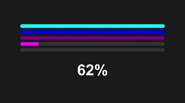 Multi Color Progress Bar Loading Animation With Percentage Text