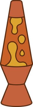 Lava Lamp Vector Illustration for Retro Home Decor and 70s Design