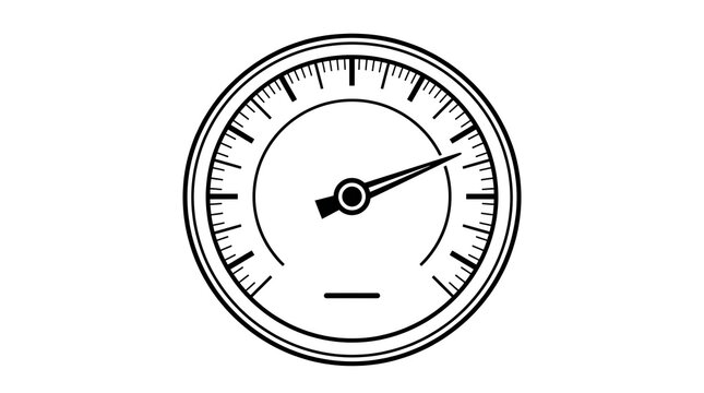 Circular speed gauge meter indicator black and white vector