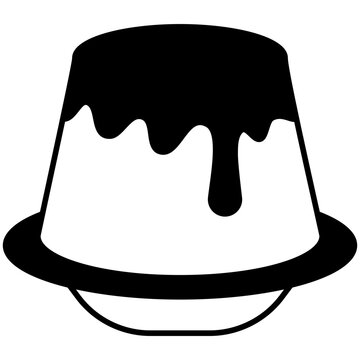 Custard Pudding Icon Isolated