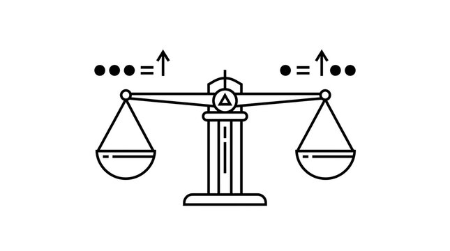 Scales of justice balance weight comparison concept icon vector