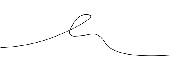 Fototapeta premium Abstract Continuous Black Line Art Curved Loop Minimalist Banner Background Vector Illustration