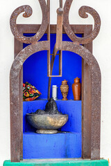 Umbanda altar with some sacred objects and symbols. © Fred Pinheiro