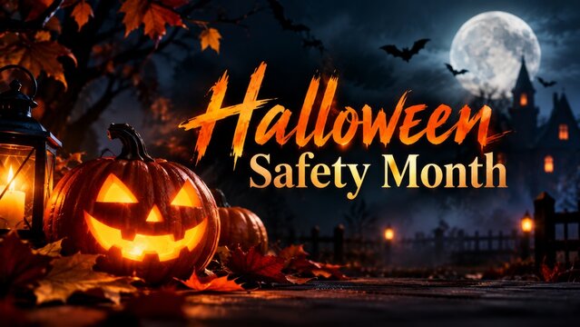 Halloween Safety Month October Awareness Banner