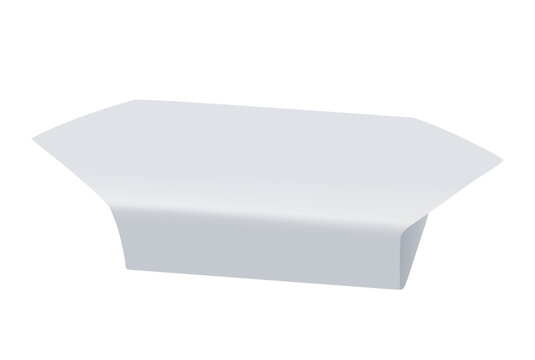 Candy Wrapper paper mockup. Vector 3d realistic. White rectangular candie packaging made d technology. Blank template for branding. Ready for design. EPS10.