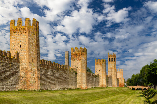 Ancient walls of Montagnana, Padova province, Veneto, Italy