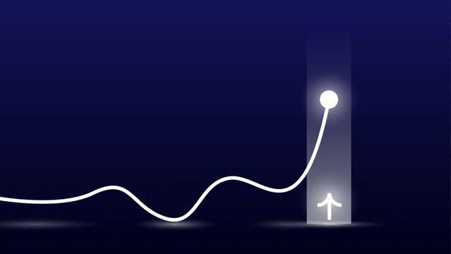 Modern minimalist illustration background that show line symbol rised or growth. Business, economy, profit, or finance thats increased or growth.