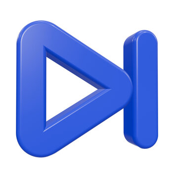 Glossy blue 3D next track media player icon