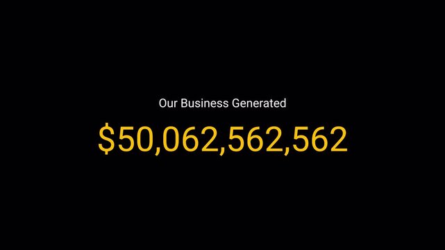dollar number counter animation 0 to 100,000,000,000 with alpha channel, dollar counter upto one hundred billion with dollar sign, animated $100,000,000,000 dollar , USD counting number animation