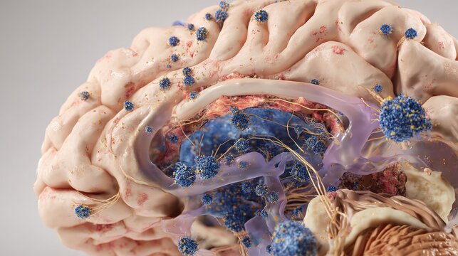 Neuroinflammation and Brain Inflammation Immune Response Concept