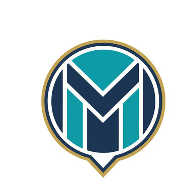 Letter M logo with speech bubble shape