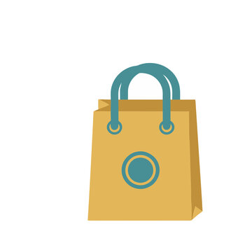 Shopping bag with handles and circle logo
