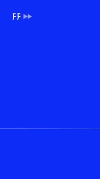 Vertical video ff vhs fast forward glitch screen on blue background