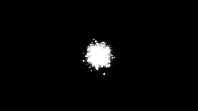 White glowing glitter particle trail with magic sparkles and twinkle stars, fairy dust shimmer line, curved stars motion, sparkling star transition effect, elegant christmas style on black screen. 4k
