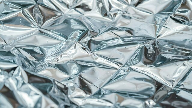 Crumpled Aluminum Foil Surface for Artistic and Industrial Use