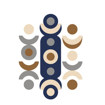 Abstract geometric composition with circles and arcs
