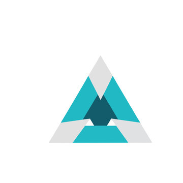 Abstract geometric triangle shape with arrows
