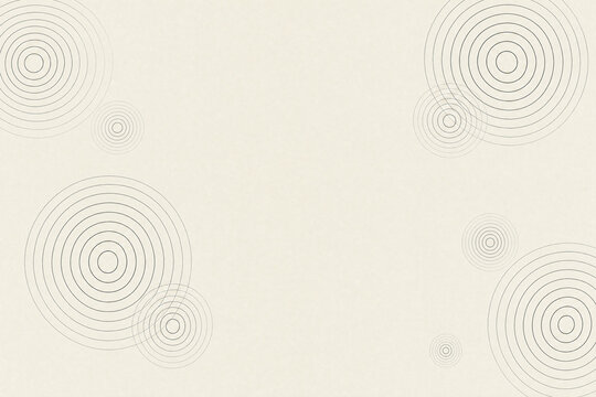 Minimal concentric circle clusters line art on off-white