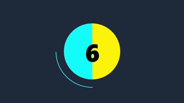 Set of circular countdown timers showing numerical values