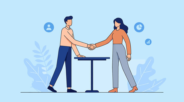 Business Handshake Vector Illustration for Professional Partnership