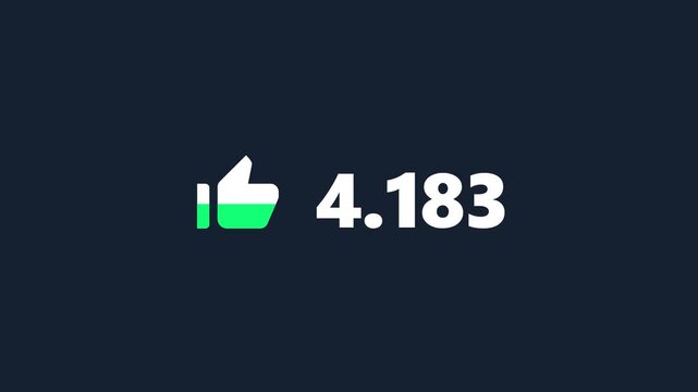 Social media like counters increasing on a dark background