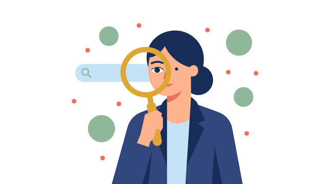 Search Analysis Flat Vector Illustration for Business and Tech Concepts