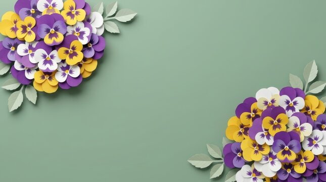Layered depth field vibrant panies cluster vector illustration