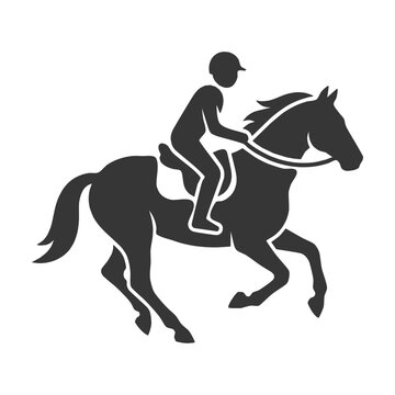Horse racing silhouettes melbourne cup jockey icon