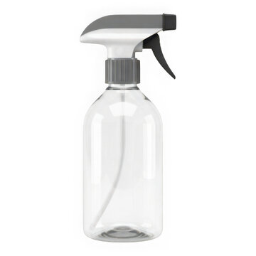 Empty clear spray bottle with trigger nozzle