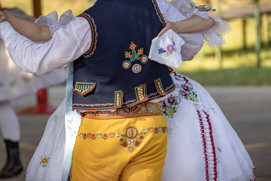 Detail of folk costume, Rakvice, Southern Moravia, Czech Republic