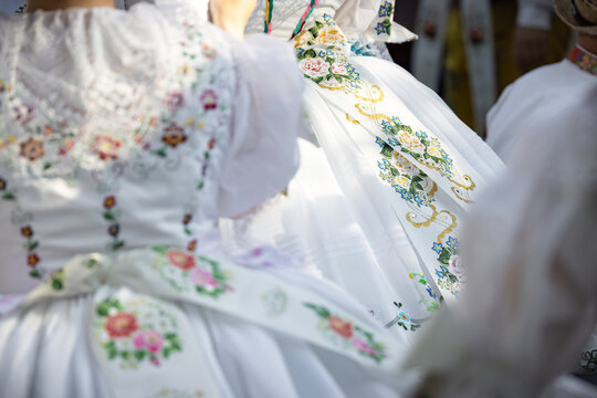 Detail of folk costume, Rakvice, Southern Moravia, Czech Republic