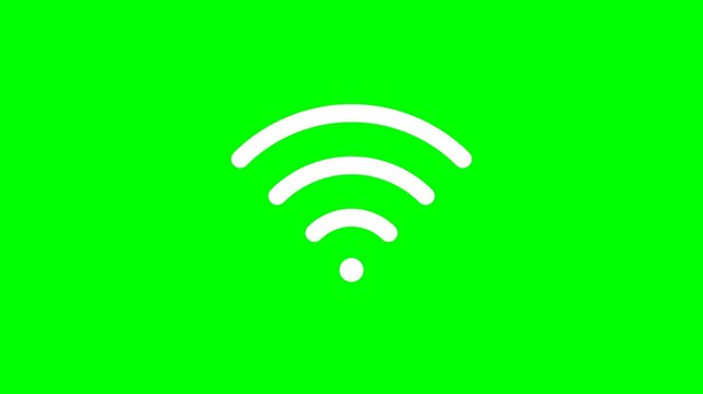 Abstract representation of a wireless internet signal on a vibrant green background, symbolizing connectivity and digital communication for technology-related concepts