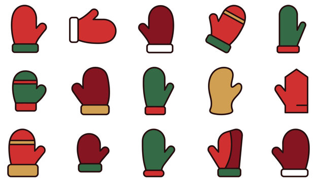 A vibrant collection of colorful winter mittens perfect for cozy christmas celebrations and cold weather fun