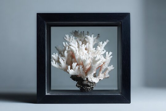 piece of coral stone inside the frame