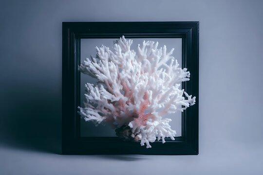 piece of coral stone inside the frame