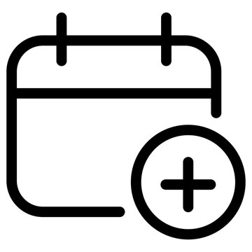 Calendar icon with plus add button isolated