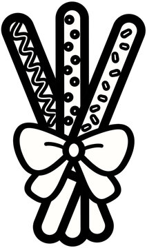 Black and White Patterned Chocolate Sticks Gift Illustration