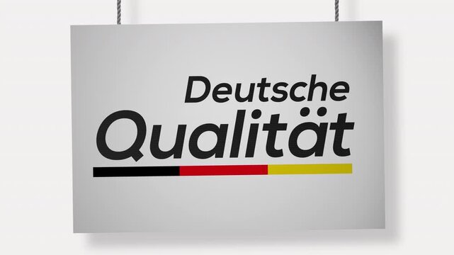 Deutsche Qualit&auml;t Hanging Sign Animation with Alpha Channel