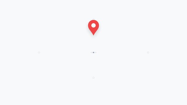 Minimalist red location pin pointer icon on clean white background for map navigation and destination tracking