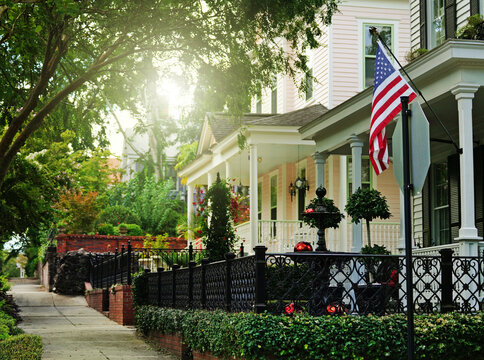 Homes is the historic downtown Wilmington, North Carolina neighborhood