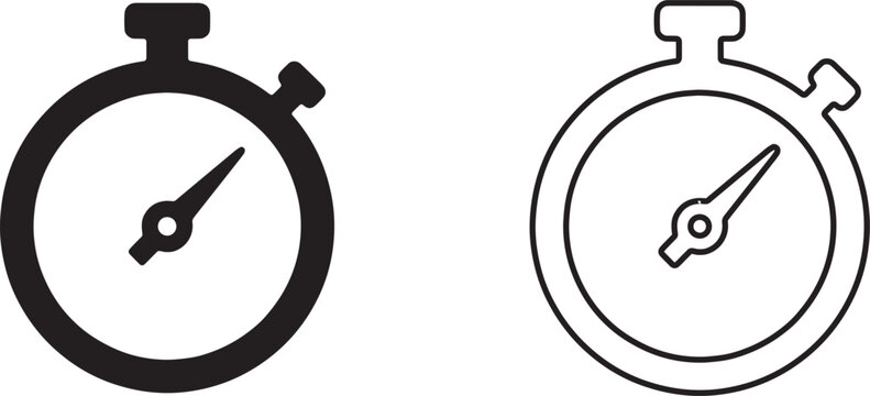Stopwatch timer countdown speed time measurement outline icon