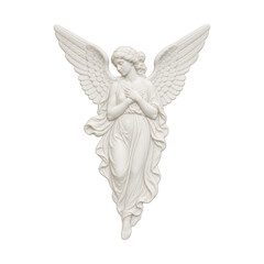 Obraz premium PNG Elegant angel sculpture with detailed wings.