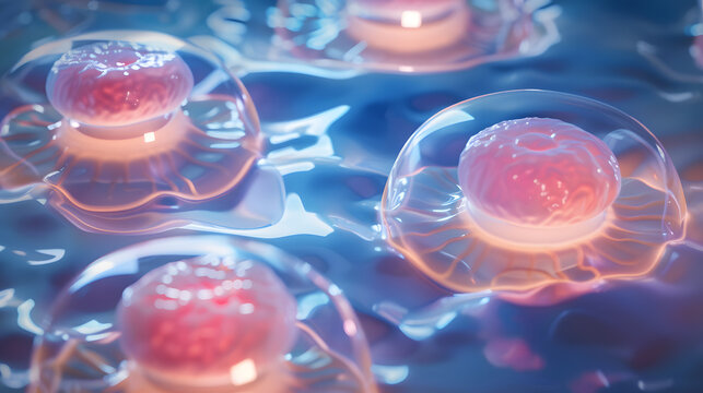 3D illustration of meiosis showing chromosome division, genetic variation, and cell formation