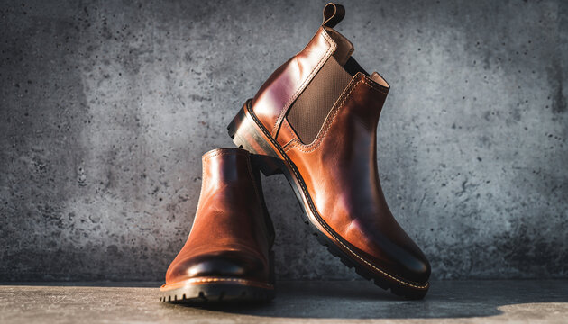 boots on a wooden background