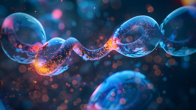 Detailed 3D illustration of meiosis showing chromosome division, genetics, and cellular reproduction.