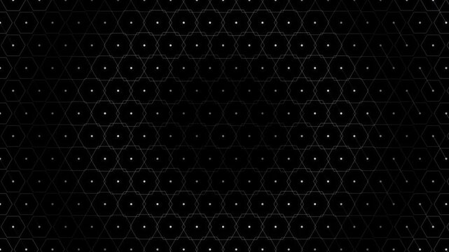 Abstract digital geometric hexagon network line and dot animation motion graphics video background